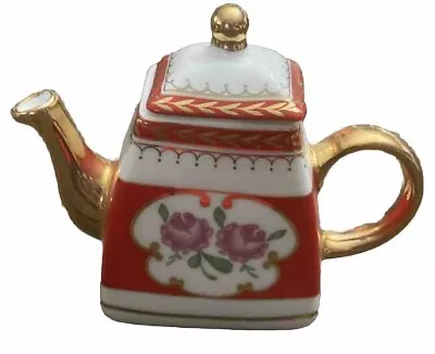 Buy Vintage Antique Classic Treasures Imperial Porcelain Mini Teapot Red & Gold • 9.60£