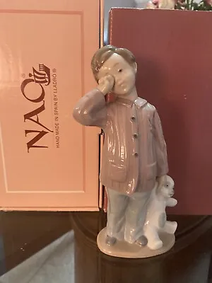 Buy Nao Lladro Sleepy Head Boy With Teddy Bear Figurine #1139 Mint • 56.59£