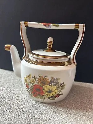 Buy Vintage Arthur Wood Decorative Teapot 5939 England Gold Gilding Floral Flowers • 20£