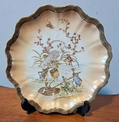Buy Antique Doulton Burslem Hand Painted Plate Depicting Insects Fishing • 25£