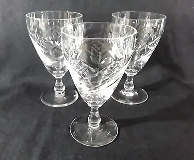 Buy 3 Edinburgh Crystal Cut Glass Claret Wine Glasses - 5 Oz • 18.25£