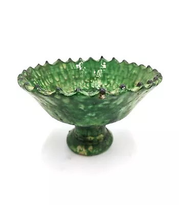 Buy New Tamegroute Bowls, Unique Elegant Handcrafted Green Glazed Pottery With Brass • 18.96£