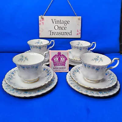 Buy Royal Albert MEMORY LANE * 4 X TEA TRIOS * Tea Cups, Saucers, Plates * 1960s VGC • 32.50£