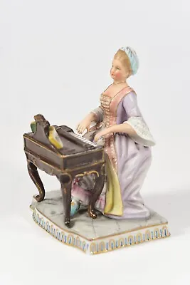 Buy Beautiful Antique Figurine Of Sitzendorf Dresden Woman Playing The Piano 19th C • 77£