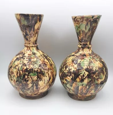 Buy RARE PAIR Of 19th Century Antique Colorful Glazed FRENCH Carafes 10  Jaspe • 732.33£