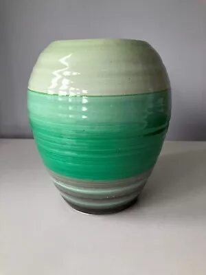Buy Shelley Green Banded Art Deco Vase • 7.99£