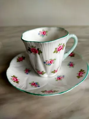 Buy Shelley Demitasse Cup And Saucer, Dainty Shape Rose Bud Pattern • 20£