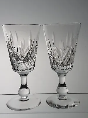 Buy 2 Used Vintage Stuart Crystal Lead Cut Glass Hamilton Water Wine Stem Glasses • 17.50£