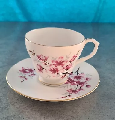 Buy Beautiful Duchess Bone China Tea Cup And Saucer With Cherry Blossom Print And... • 20£