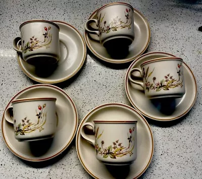 Buy 5 M&S Cups & Saucers Harvest Straight Marks And Spencer Stoneware Vintage Retro • 14.99£