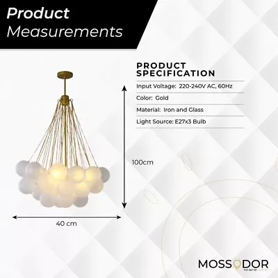 Buy Modern Cloud Light Chandelier Fitting Ceiling Light Gold Metal Pendant Lamp • 199.95£