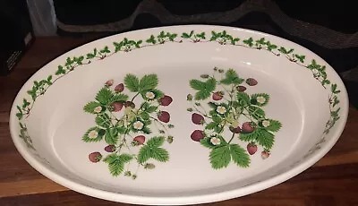 Buy Vintage Portmeirion Pottery Oval Roasting Dish Summer Strawberries Pattern • 19.99£
