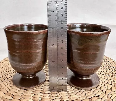 Buy 2 X Vintage Handmade Pottery Goblets • 2.99£