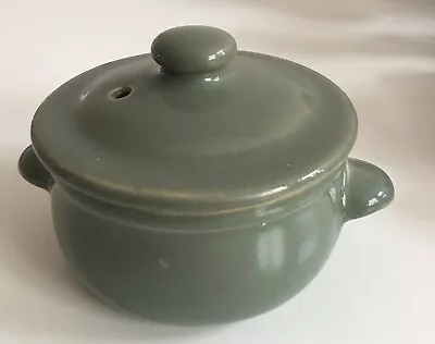 Buy Denby Langley Pottery Small Lidded Handle Dish In Sand / Green 1/4 Pint Vintage • 6.99£