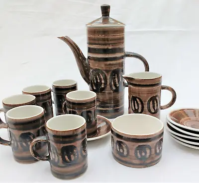 Buy Cinque Ports Pottery The Monastery Rye - Vintage Coffee Set For 6 - 60s/70s • 20£