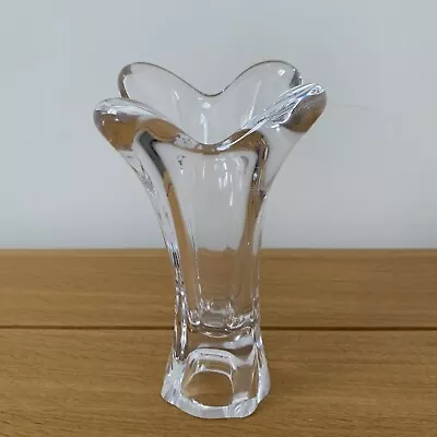 Buy Vintage French Heavy Clear Glass Art Vase Hand Blown Glass • 30£