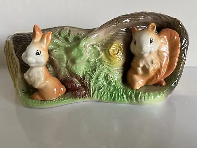 Buy Withernsea Eastgate Pottery Log Planter With Rabbit & Squirrel Succulent Planter • 7£