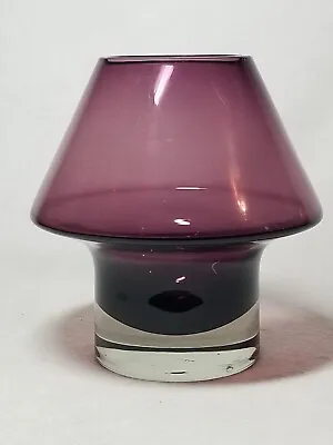 Buy RIIHIMÄEN LASI STROMBOLI Amethyst Cased Glass Vase By Aimo Okkolin 1960s Finland • 90.09£