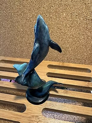 Buy Imago Blue Porcelain Glass Dolphin On A Wave • 17.98£