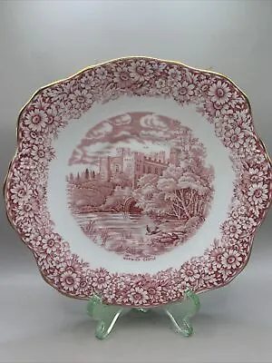 Buy SUTHERLAND Warwick Castle Red/Pink Bone China Plate - Made In England 8.5  • 19.04£