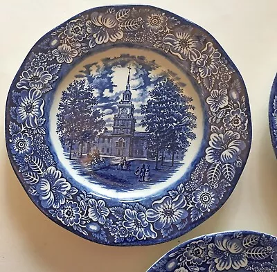 Buy 6 Staffordshire Ironstone Blue And White Dinner Plates • 5£