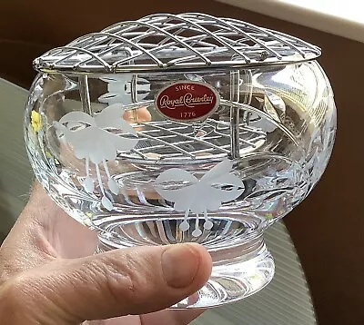 Buy Royal Brierley Crystal Fuchsia Rose Bowl Etched Name On Base • 5.50£
