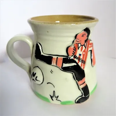 Buy Vintage Pretty Ugly Wales Pottery Style Mug Hand Made Footballer 'SANDERSON' Mug • 9.99£