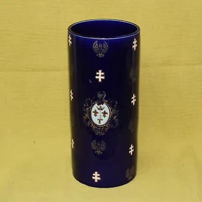 Buy KG Luneville Ceramic Vase, Celebrating Joan Of Arc - Cobalt Blue, Ca 1920 • 39£