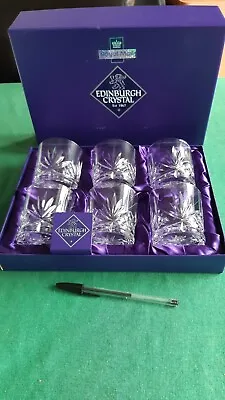 Buy Set Of 6 Edinburgh Crystal Whisky Tumblers In Presentation Box. Unused Gift. • 70£