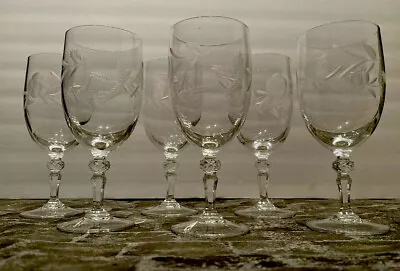 Buy 6 Royal Doulton COUNTRY ROSE Crystal Water Goblet Glasses • 81.82£