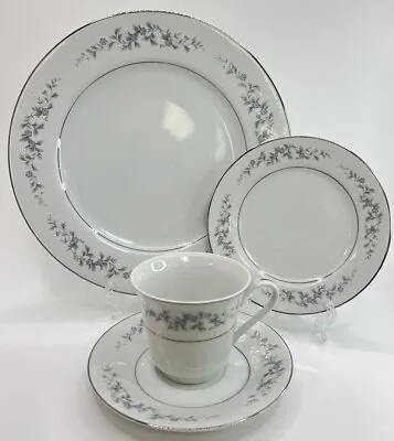 Buy Forget-me-not Blue, White And Silver Floral Place Setting, 4 Pcs (tdw027491) • 24.01£