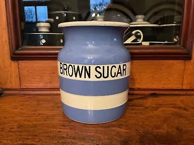 Buy TG Green Cornishware Vintage Black Shield Brown Sugar Jar • 165£