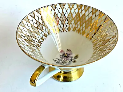 Buy VTG Winterling Bavaria Coned Tea Cup #48 Gold Leaf Porcelain White 4.25  RARE • 11.57£