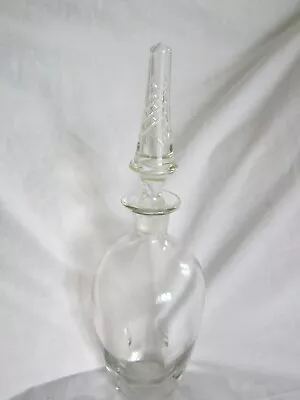Buy Beautiful Dimpled  Glass Decanter With Unusual Spiral Twist Stopper Vintage • 4.99£