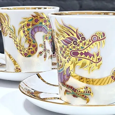 Buy 22K Gold Mug And Saucer Golden Dragon Imperial Lomonosov Porcelain • 93.03£