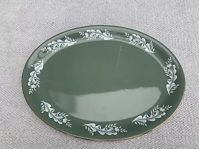 Buy Large 12  Lord Nelson Green ELIJAH COTTON Oval  Serving Plate Or Platter • 10£