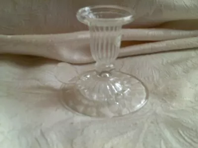 Buy Vintage Clear Glass Candle Stick Holder 7.5 Cm Tall Good Used Condition Labelled • 1£