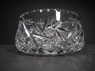 Buy Vintage Cut Crystal Glass Bowl Pinwheel 1.2kg - 16cm Diameter 10cm High • 12.99£