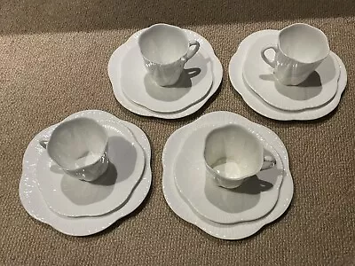 Buy Vintage Four Trios Shelley ‘ Dainty ‘ White China Cup Saucer  Side Plates 272101 • 18.99£
