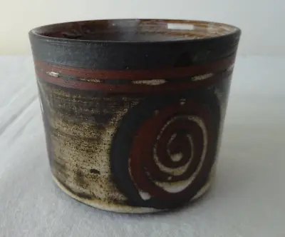 Buy Briglin Sugar Bowl Brown Spiral Studio Art Pottery Handmade 8cm VGC #9 • 9£