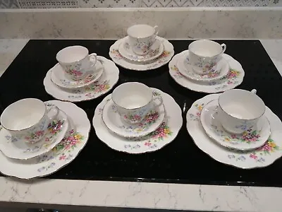 Buy Vintage Queen Anne English China OLD Country Spray  18 Piece Tea Set Very Pretty • 19.99£