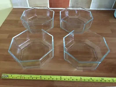 Buy Vintage Octagonal Glass Dishes X 4 By Arcoroc France • 12.95£