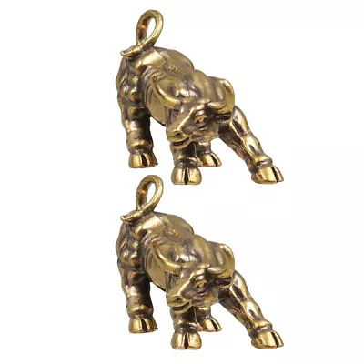 Buy BESPORTBLE 2pcs Brass Bull Figurines Chinese Zodiac Cow Ornament • 9.88£
