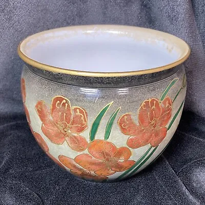Buy Vintage KEWDOS Pottery Planter Plant Bowl Pot Handpainted Floral Design 14 Cm • 49.99£