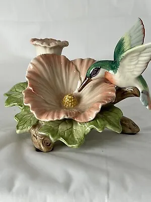 Buy Vintage Pottery  Art 1987 Fitz And Floyd Humming Bird Pink Flower “Repaired” • 18.02£
