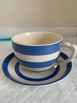 Buy T.g.green Cornishware  Blue And White Large Cup And Saucer • 8.99£