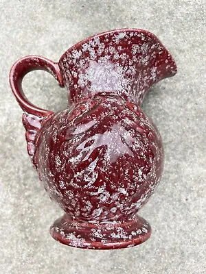 Buy Art Studio Speckle Glazed Pottery Jug Foreign 280 Burgundy 6.5  Red Vintage • 16£