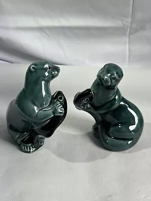 Buy 2 Poole Pottery Otters With Fish App 11.5cm Tall • 4.99£