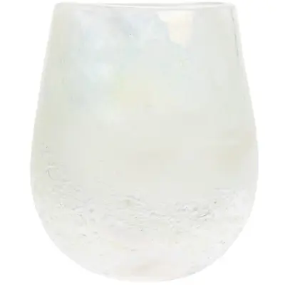 Buy Lesser & Pavey Small White Glass Crackle Effect Vase #LP44974 • 16.99£