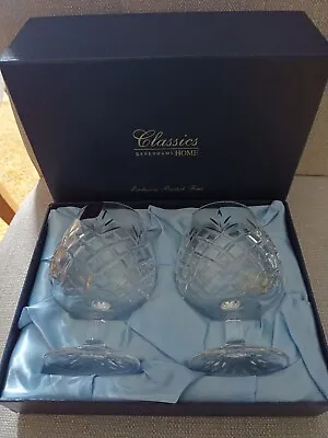 Buy 2 X Classics Debenhams Edinburgh  Strathyre  Fine Cut Crystal Brandy Glasses Box • 6.50£